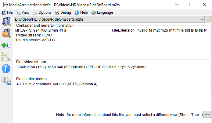 MediaInfo 4K 60FPS