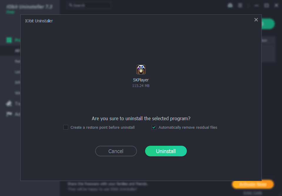 uninstall 5kplayer