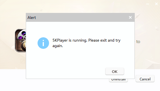 uninstall error 5kplayer windows