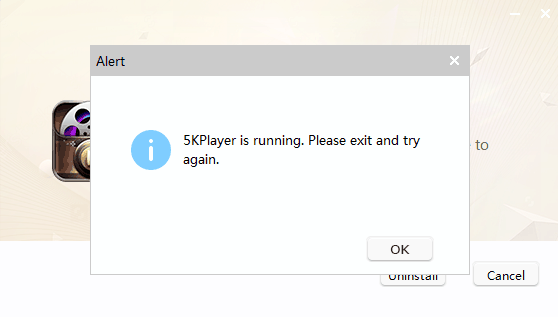 trying to close 5kplayerwindow