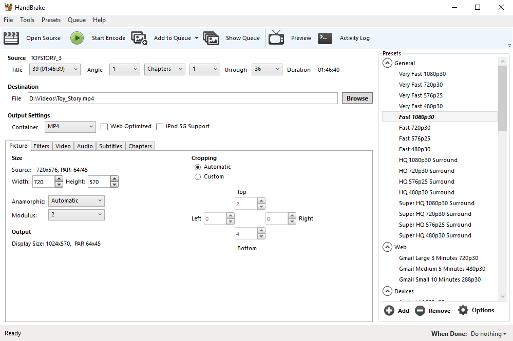 handbrake rip dvd for hdtv