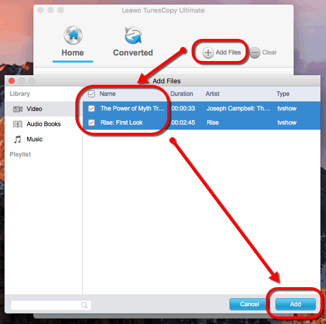 add itunes video vm