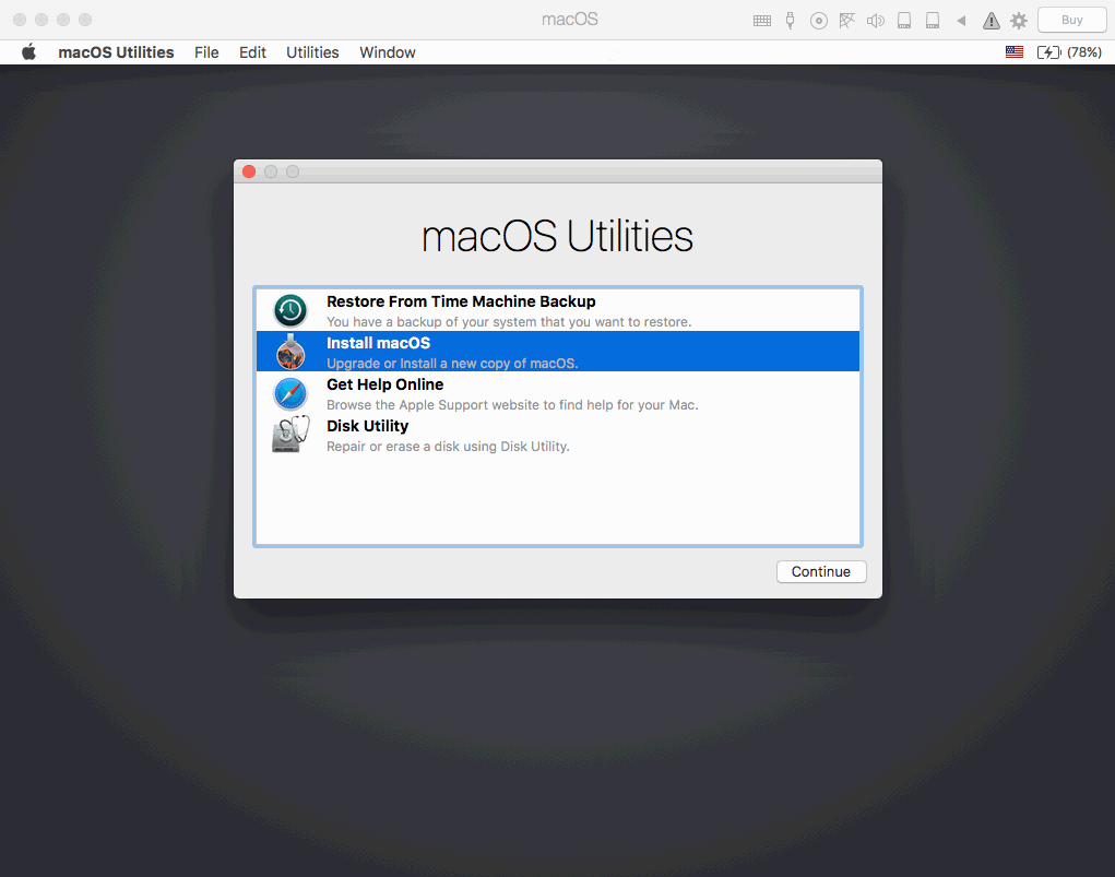 install macos vm