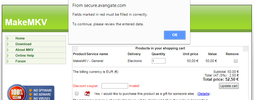 where do you enter makemkv key