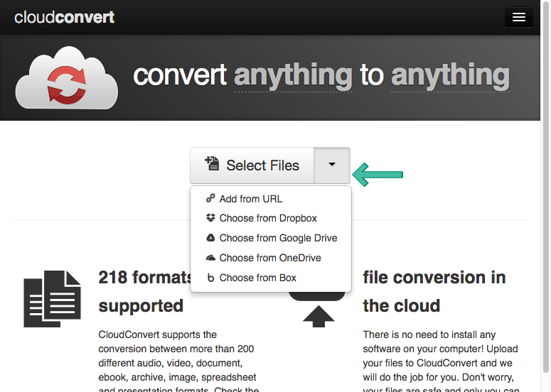 CloudConvert Add File