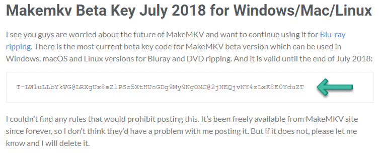 MakeMKV Beta Key