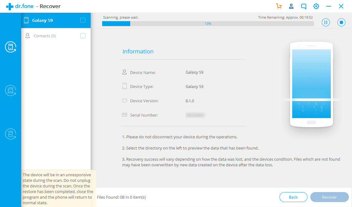 Dr.Fone Android Recover-Scan Files