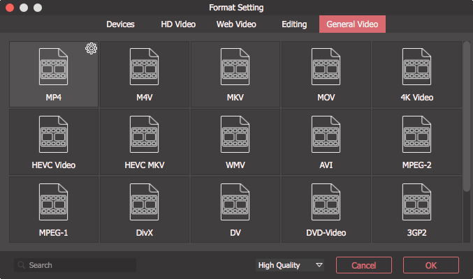 Joyoshare Screen Recorder Format