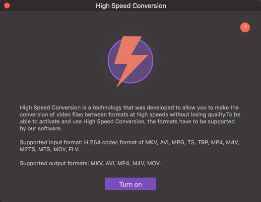 High Speed Conversion Mac