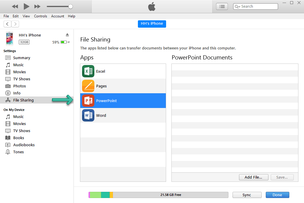 irecorder file sharing itunes