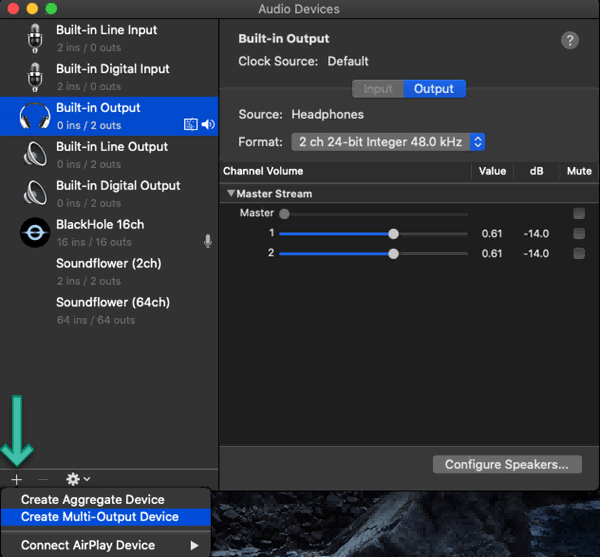 Blackhole Create Multi-Output Device