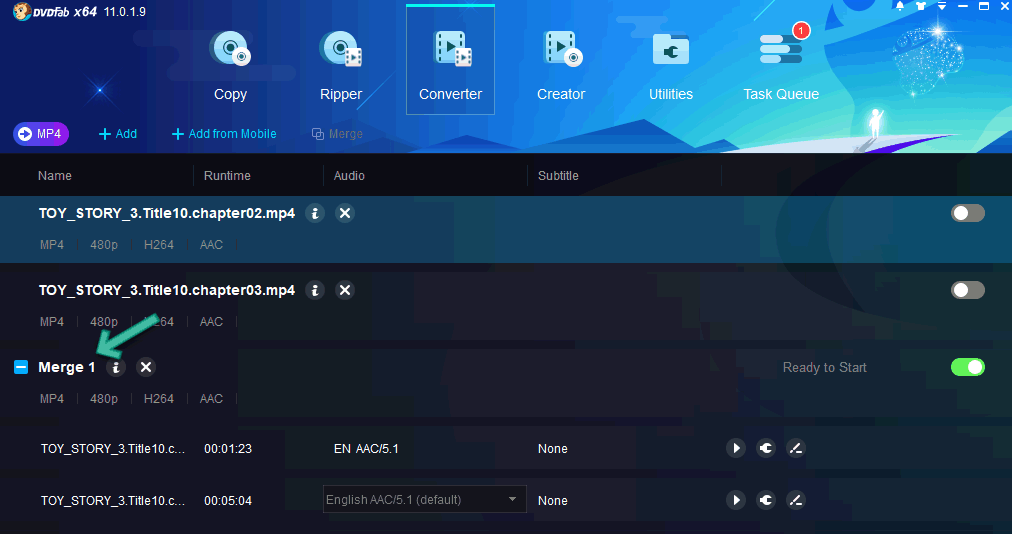 DVDFab Rename Video For Merging