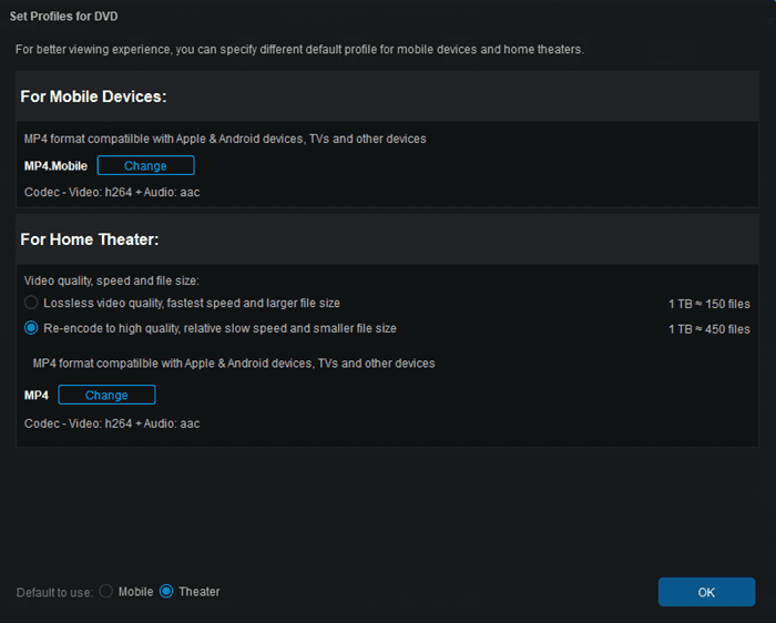 DVDFab: Set Default Profile for DVD Ripping