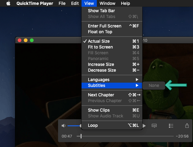 how to turn on subtitles in quicktime player mac
