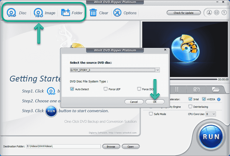 WinX DVD Ripper Platinum Load Disc