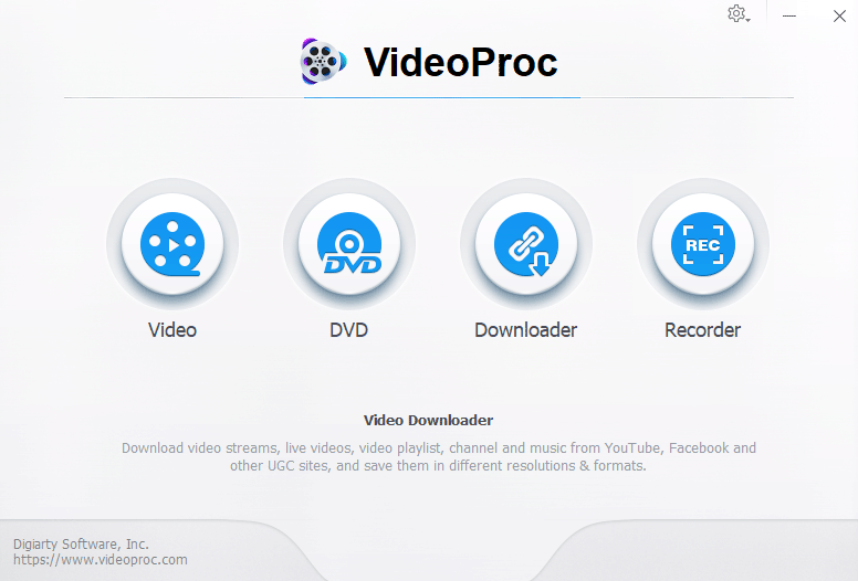 VideoProc Main UI
