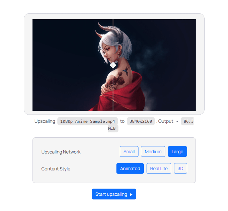 Web-based Free AI Video Upscaler