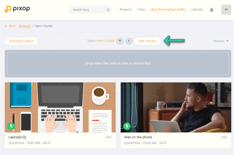 Pixop Add Member