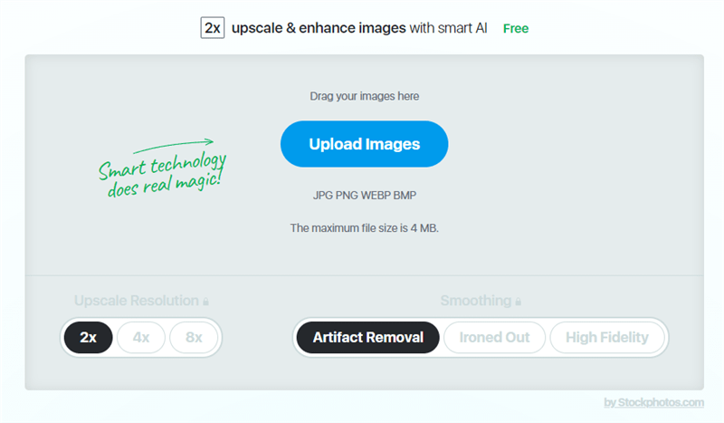 Stockphotos: Free AI Image Upscaler