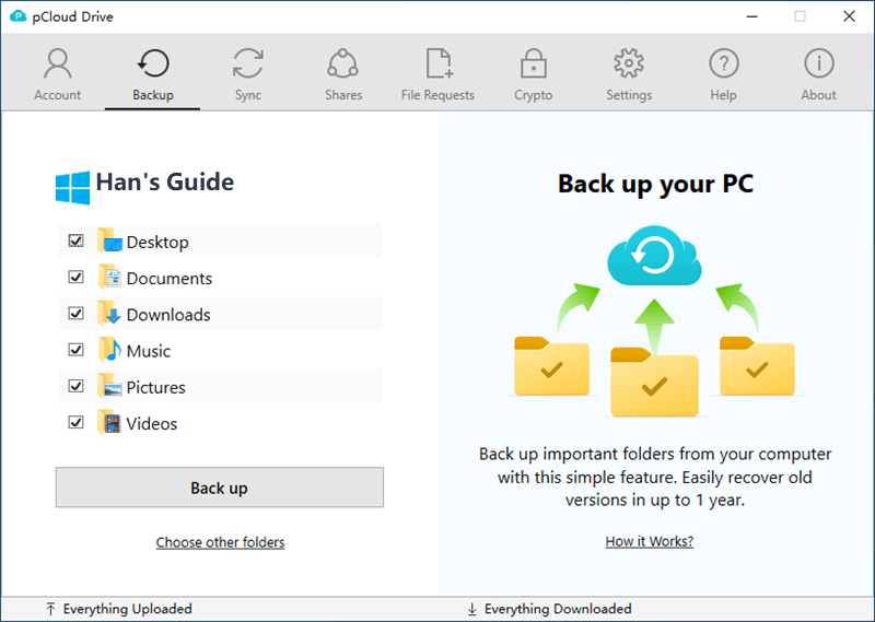 pCloud Drive-Backup PC