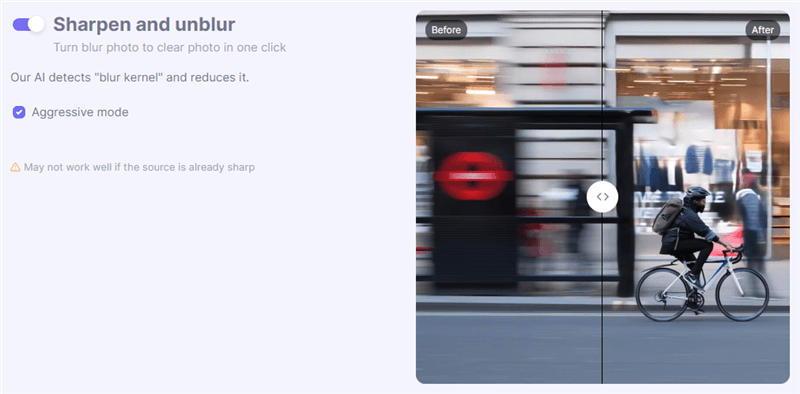 AI Sharpen UnBlur Aggressive Mode