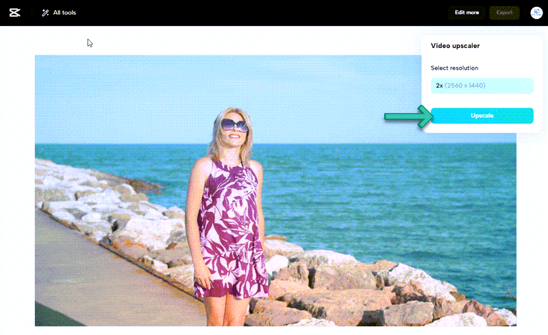 CapCut: ai upscaling video online free