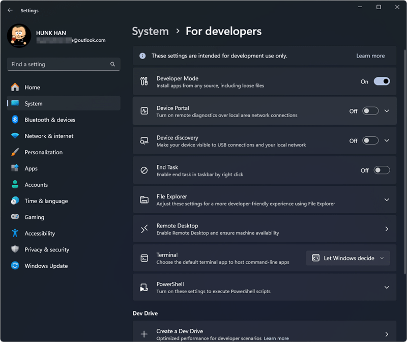 Windows 11 Enable Developer Mode